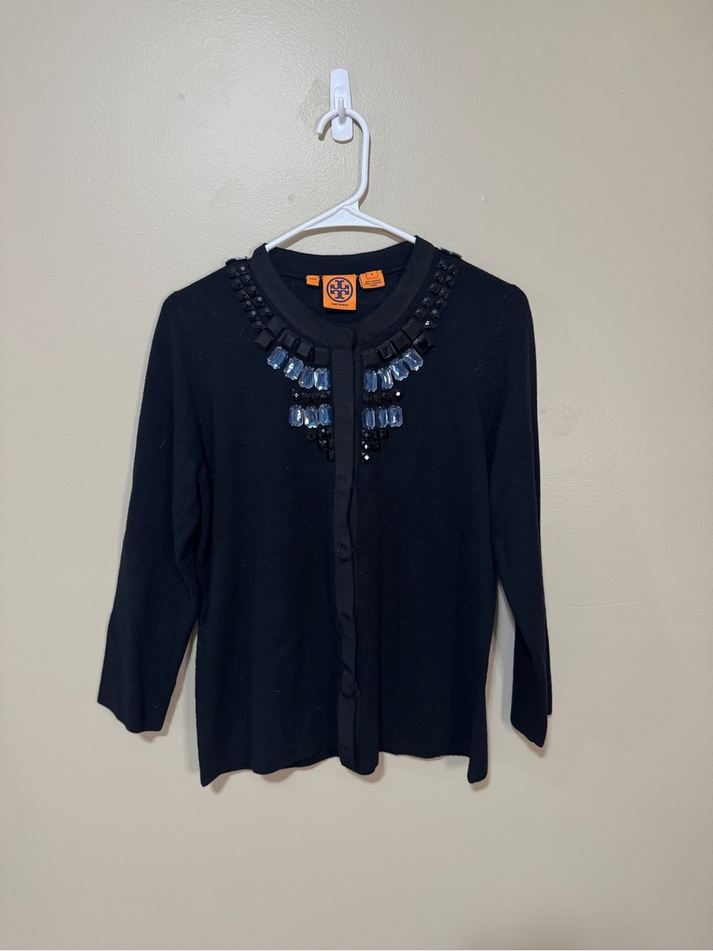 Tory Burch Black Sweater 100% Merino Wool